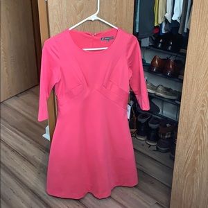 Adrianna Papell Solid Ponte A-Line Dress in Pink